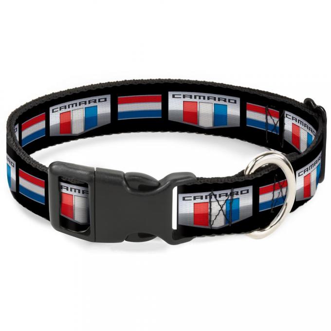 Plastic Breakaway Clip Collar - CAMARO Six Badge/Stripe Black/Silver/Red/White/Blue
