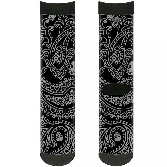 Sock Pair - Polyester - Bandana/Skulls Black/Silver - CREW