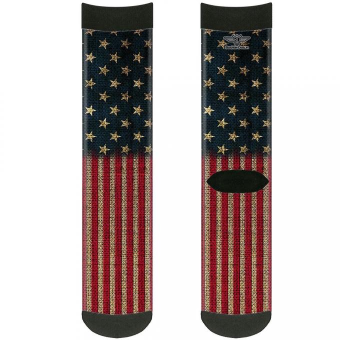 Sock Pair - Polyester - Vintage US Flag Stretch - CREW