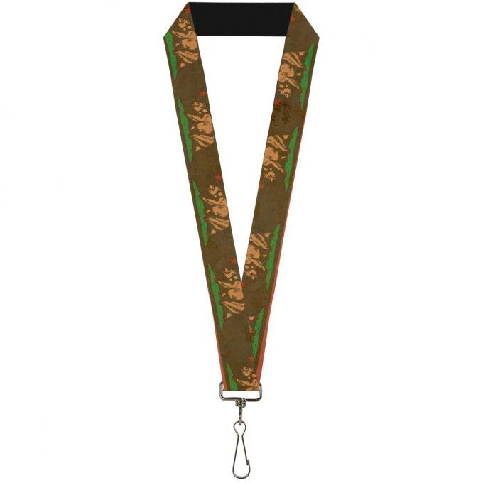 Buckle-Down Lanyard - California Flag Weathered Browns