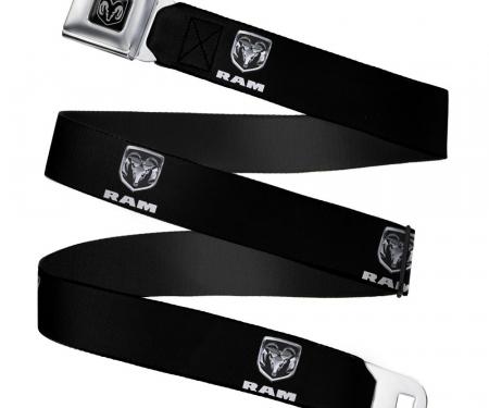 Ram Seatbelt Belt - Ram Black/Silver Logo REPEAT Webbing