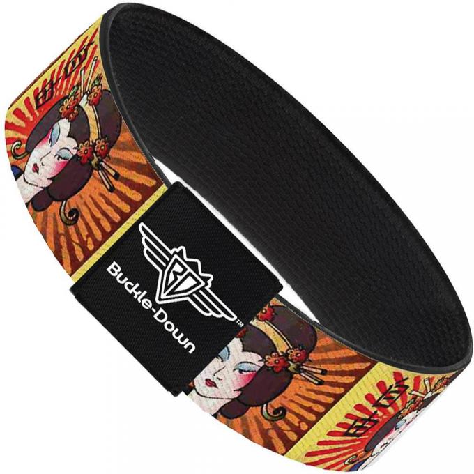 Buckle-Down Elastic Bracelet - Geisha Distressed Repeat