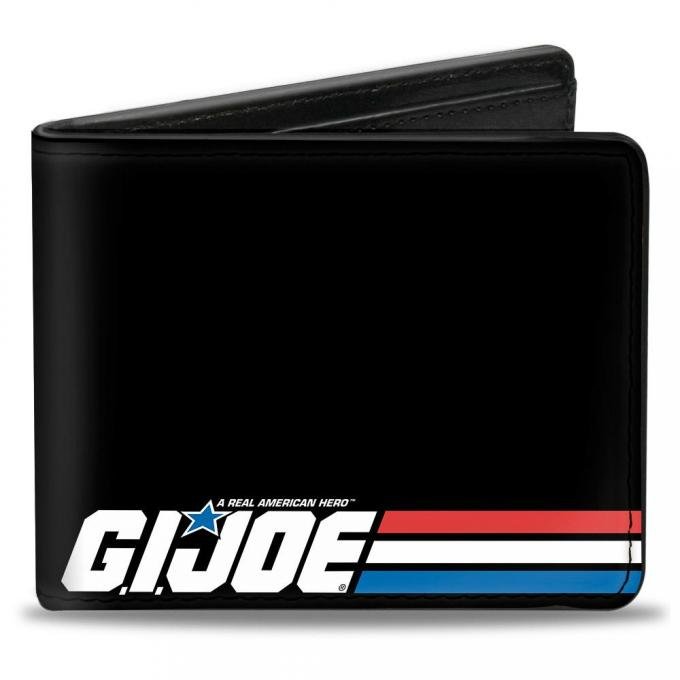 Bi-Fold Wallet - GI JOE Stripe Logo + Stripe Black/Red/White/Blue