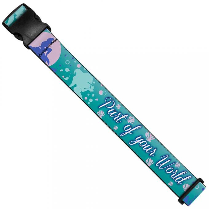Luggage Strap - Little Mermaid Silhouette Scenes PART OF YOUR WORLD Blues