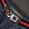 CORVETTE C5 Logo Full Color Black/Gray/White/Red Seatbelt Belt - CORVETTE C5 Logo/Stripe Black/White/Red/Gray Repeat Webbing