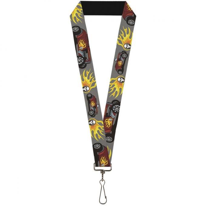 Buckle-Down Lanyard - Hot Rod w/Flame Skull