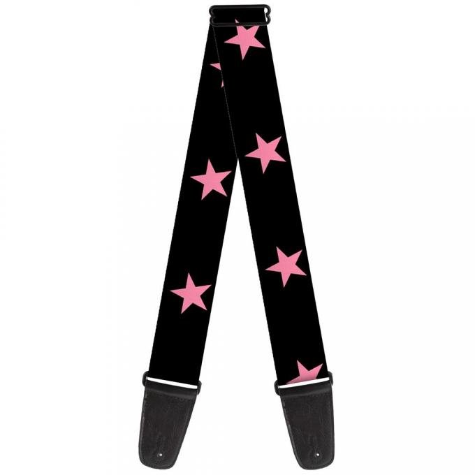 Guitar Strap - Star Black/Pink