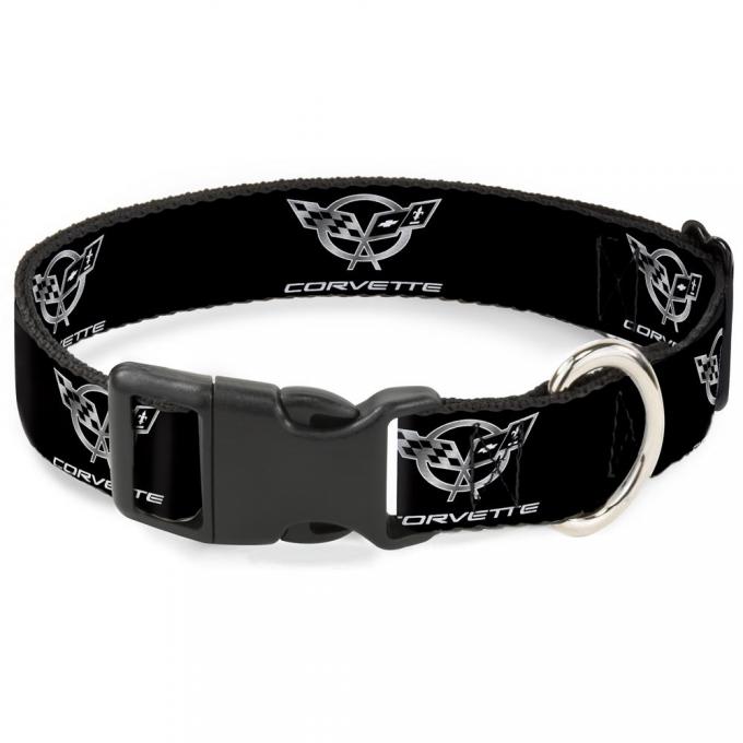 Plastic Breakaway Clip Collar - Corvette Black/Silver REPEAT