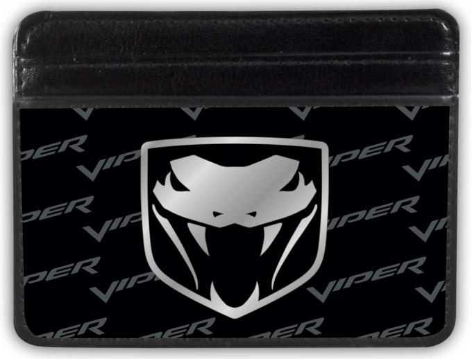 Weekend Wallet - Dodge Viper Logo w/Text Black/Gray/Silver-Fade