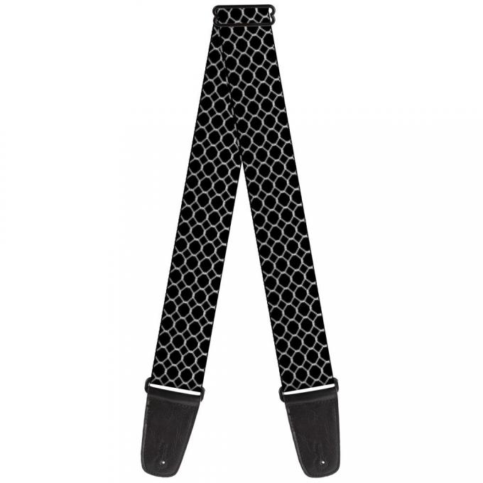 Guitar Strap - Fishnet Stocking Black/White