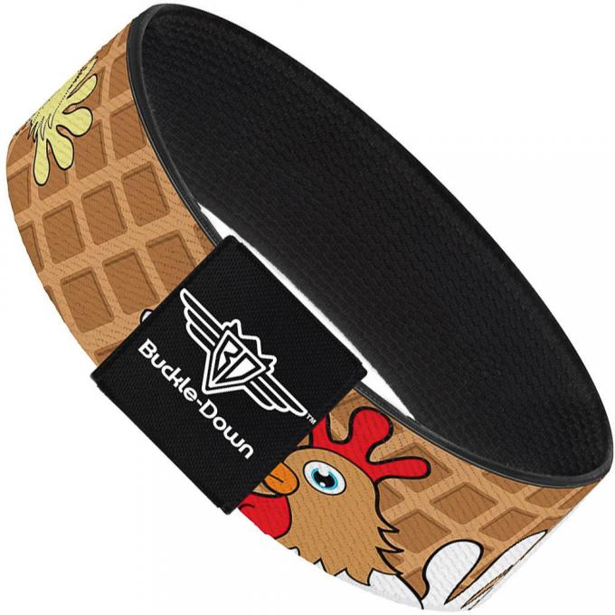 Buckle-Down Elastic Bracelet - Waffle/Chicken Poses