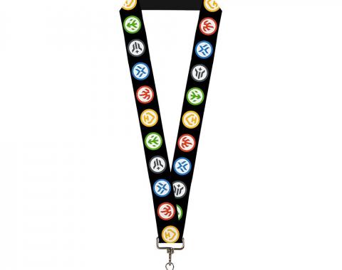 Lanyard - 1.0" - New Series Voltron Pilot Icons Black/Multi Color/White
