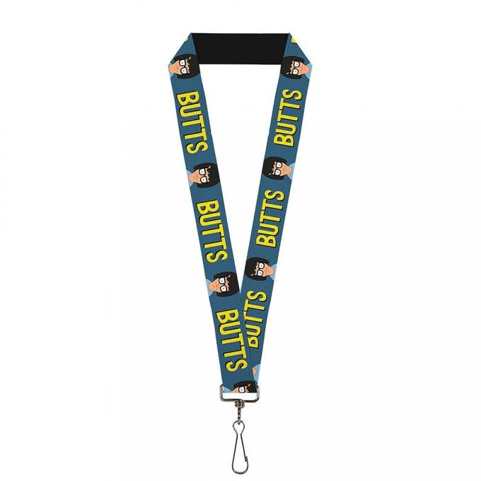 Lanyard - 1.0" - Tina Face CLOSE-UP/BUTTS Blue/Yellow