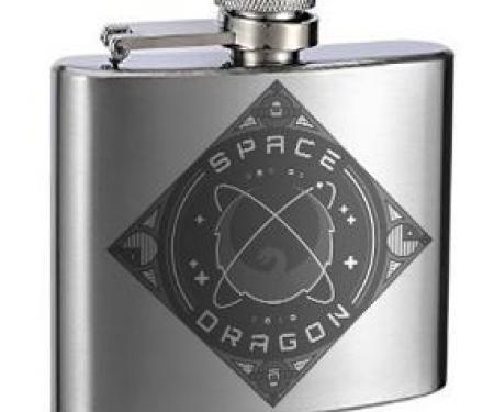 Stainless Steel Flask - 6 OZ - SPACEX DRAGON Dragon Tonal Grays