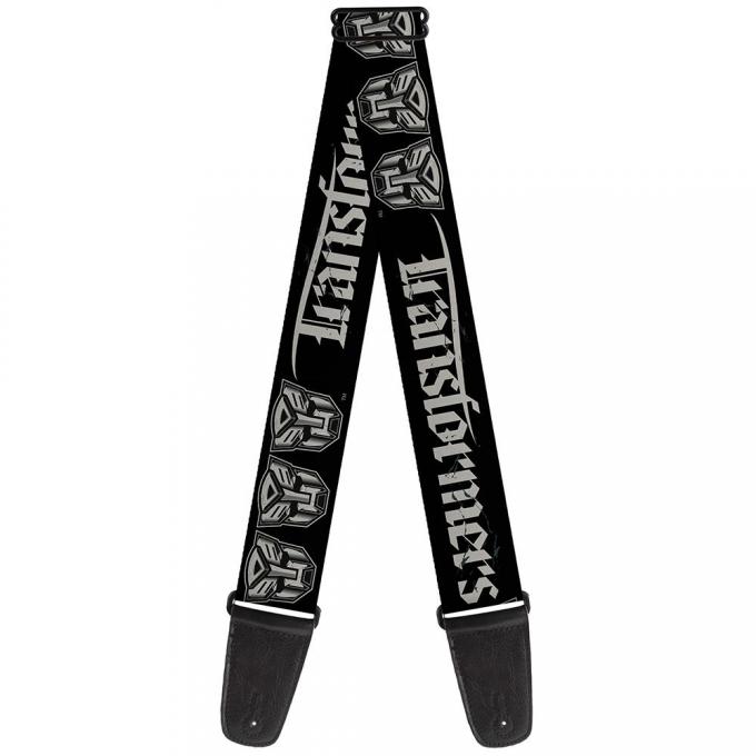 Guitar Strap - TRANSFORMERS Old English/Autobot Black/Gray