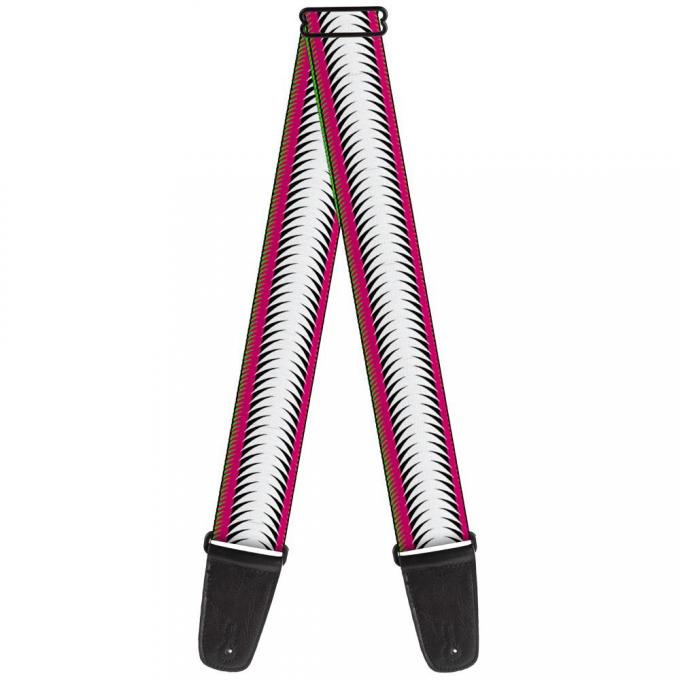 Guitar Strap - Fish Tail Fuchsia/Black/White