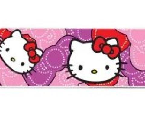 Magnetic Web Belt HKB-Hello Kitty Face Full Color Black - 1.0" - Hello Kitty Pink/Red Bowtie Webbing