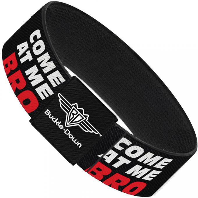 Buckle-Down Elastic Bracelet - COME-AT ME-BRO Black/White/Red