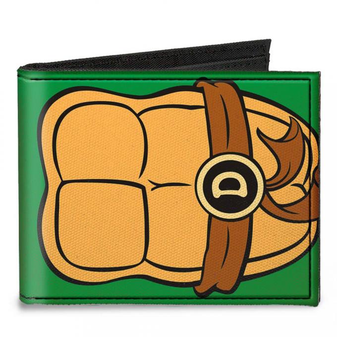 Canvas Bi-Fold Wallet - Classic TMNT Donatello Turtle Shell Greens/Browns