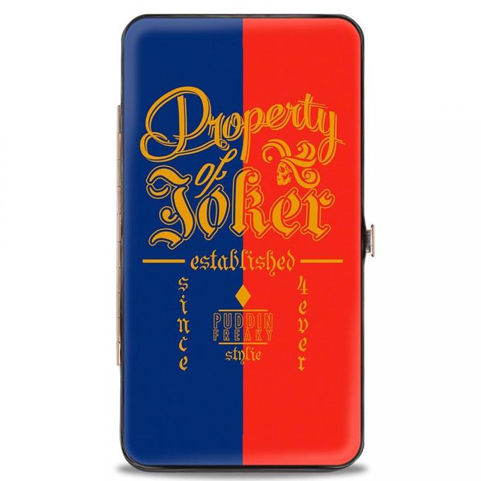 Hinged Wallet - Suicide Squad PROPERTY OF JOKER-PUDDIN FREAKY STYLIE Blue/Red/Gold