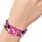 Elastic Bracelet - 1.0" - BATGIRL Bubble Letters w/Stars Pink/White