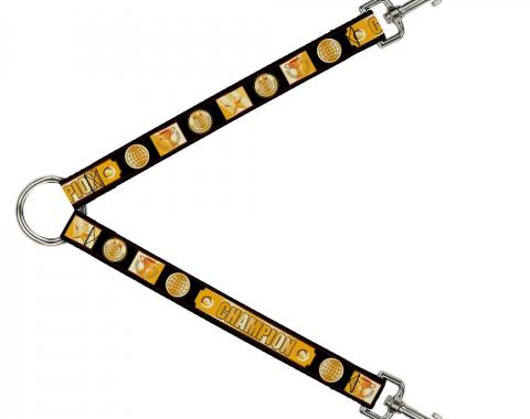 Dog Leash Splitter - CHAMPION Belt/Icons Black/Golds