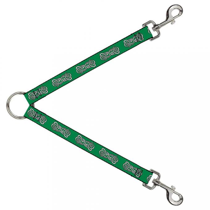 Dog Leash Splitter - Celtic Knot2 Greens/Black/White