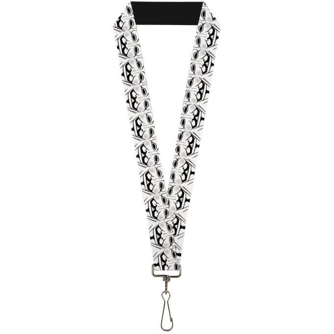 Buckle-Down Lanyard - Anonymous Face C/U Repeat White/Black/Gray
