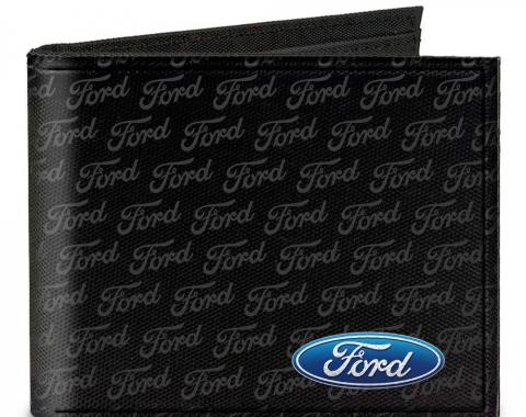 Canvas Bi-Fold Wallet - Ford Oval CORNER w/Text