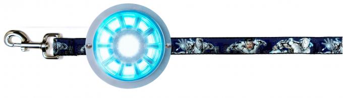 Dog Leash Cape - Iron Man Arc Reactor + Superior Iron Man 3-Flying Poses/Skyline Blues/Black/Gray