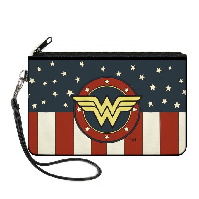 Canvas Zipper Wallet - LARGE - WONDER WOMAN/Logo Americana Red/White/Blue/Yellow