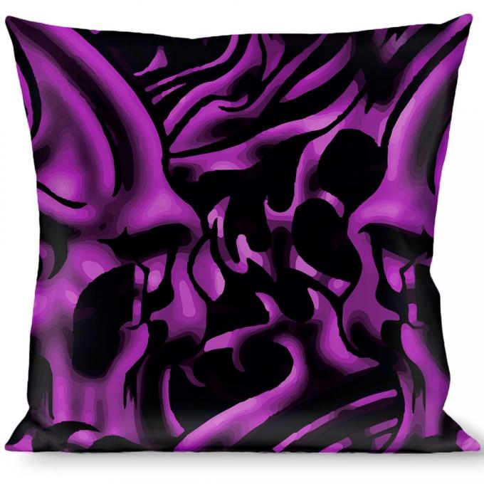 Buckle-Down Throw Pillow - Sleeve Skulls Black/Purple