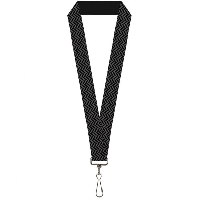 Buckle-Down Lanyard - Herringbone Black/Gray