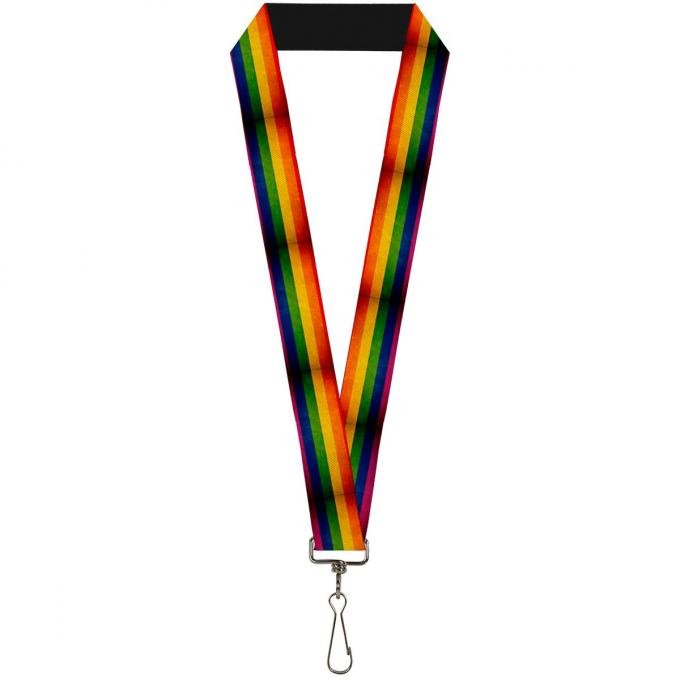 Buckle-Down Lanyard - Flag Pride Distressed Rainbow