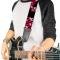 Guitar Strap - Love Me w/Sketch Stars & Stripes Black/Fuchsia/White
