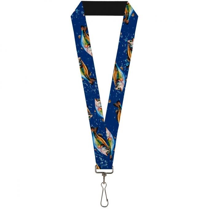 Buckle-Down Lanyard - Bass Fish/Water Bubbles