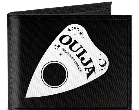 Canvas Bi-Fold Wallet - Ouija Planchette Black/White