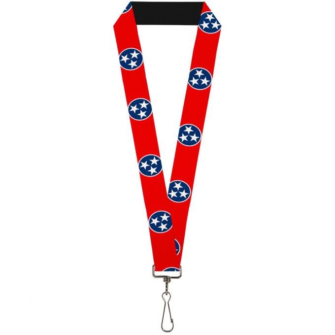 Buckle-Down Lanyard - Tennessee Flag Stars Red/White/Blue