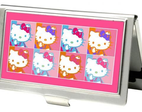 Business Card Holder - SMALL - Hello Kitty Blocks FCG Pink/Orange/Blue