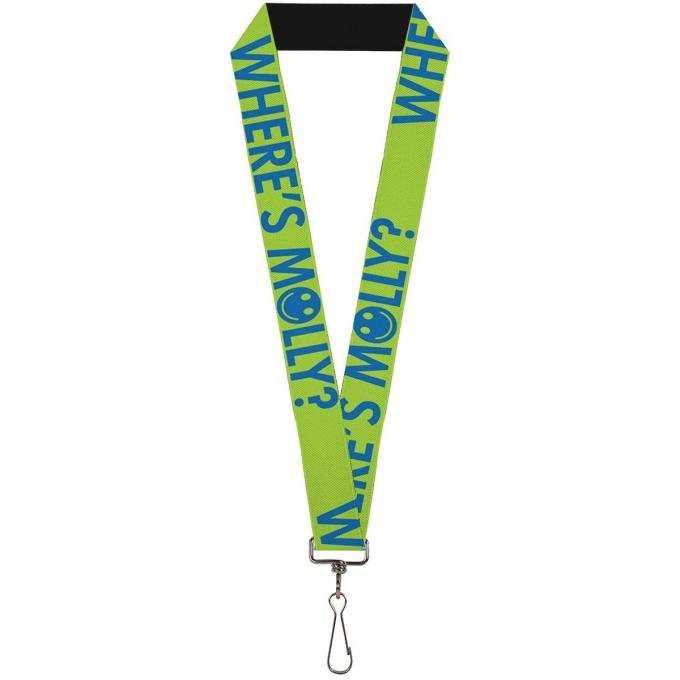 Buckle-Down Lanyard - WHERE'S MOLLY? Green/Blue