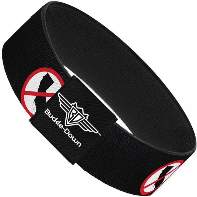 Buckle-Down Elastic Bracelet - Anti-California Logo Black/Red/White