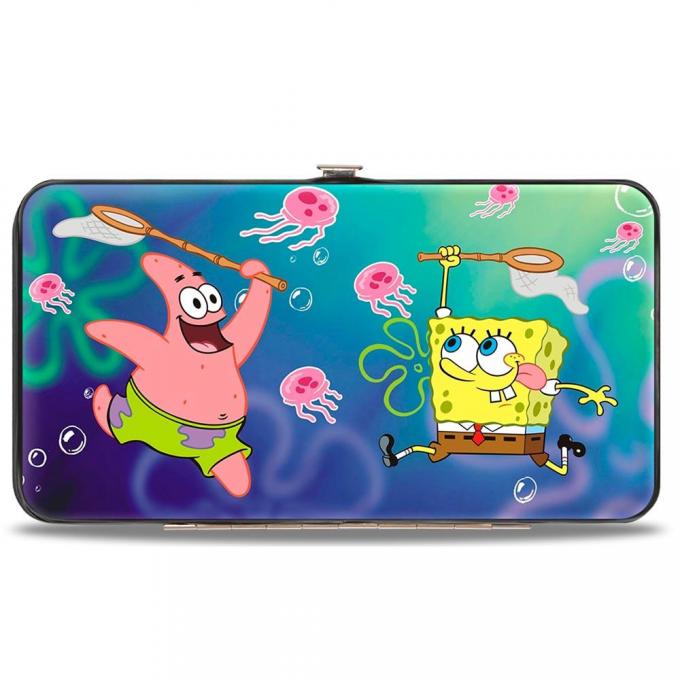Hinged Wallet - Patrick Starfish & SpongeBob Jellyfishing + Jellyfish Catch Pose