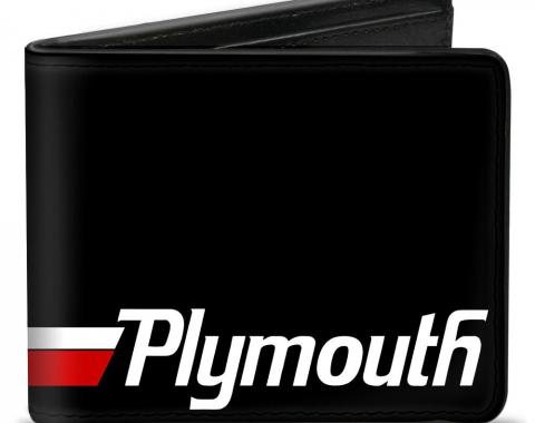 Bi-Fold Wallet - PLYMOUTH Text/Stripe Black/White/Red