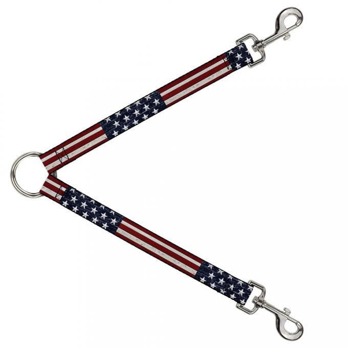 Dog Leash Splitter - Americana Rustic Stars & Stripes