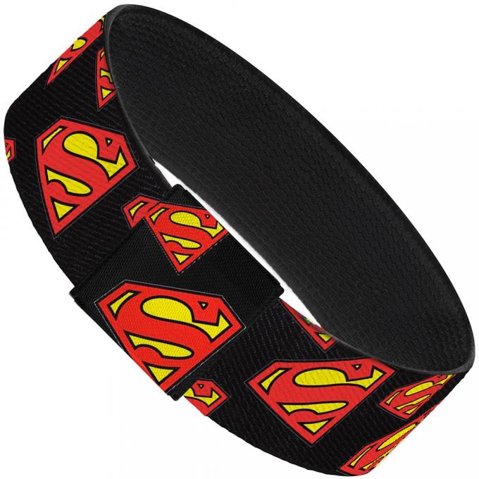 Elastic Bracelet - 1.0" - Super Shield Diagonal Black/Red