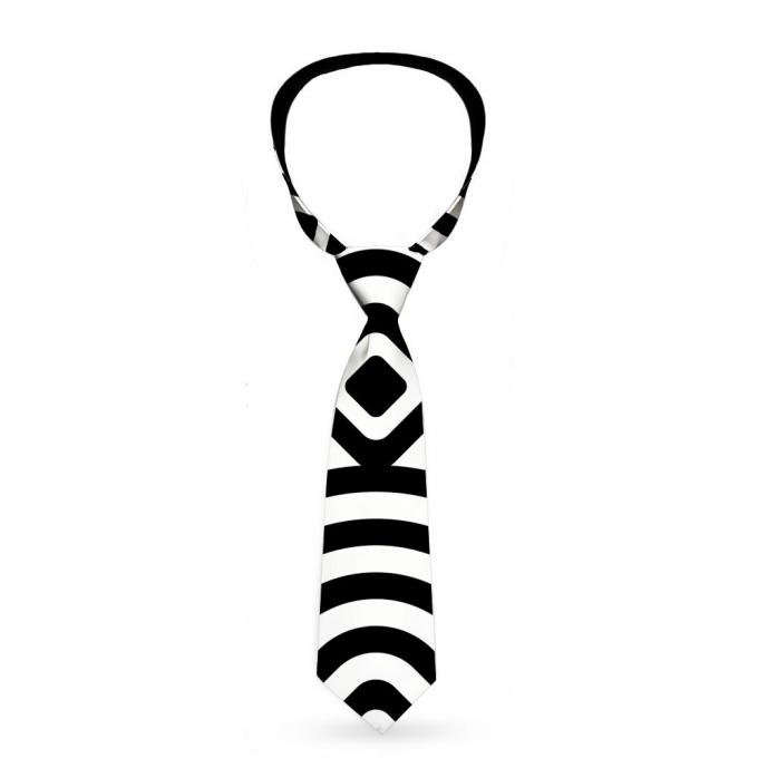 Buckle-Down Necktie - Square Target White/Black