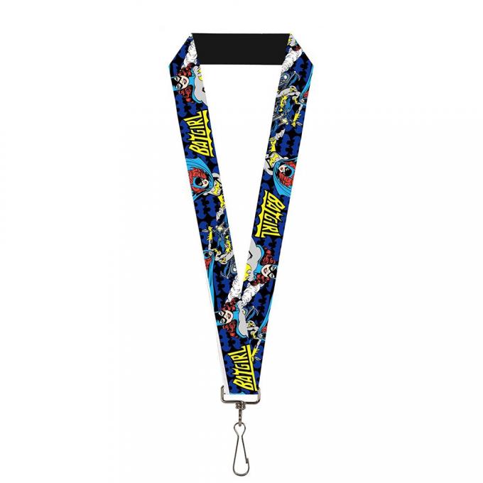 Lanyard - 1.0" - BATGIRL Action Poses/Bat Logo Black/Blue/Yellow