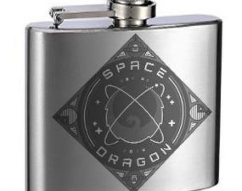Stainless Steel Flask - 6 OZ - SPACEX DRAGON Dragon Tonal Grays