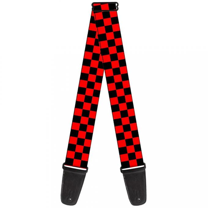 Guitar Strap - Checker Black/Red