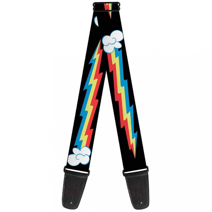 Guitar Strap - MLP Rainbow Dash Lightning Bolt Black